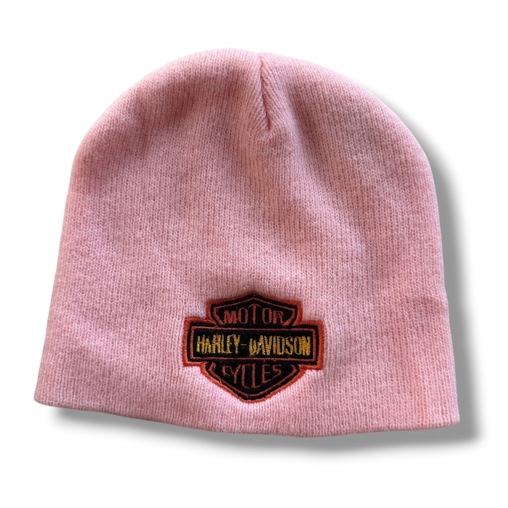 Magic Headwear OSFM Harley-Davidson Pink Knit Beanie Embroidered Logo Biker Hat